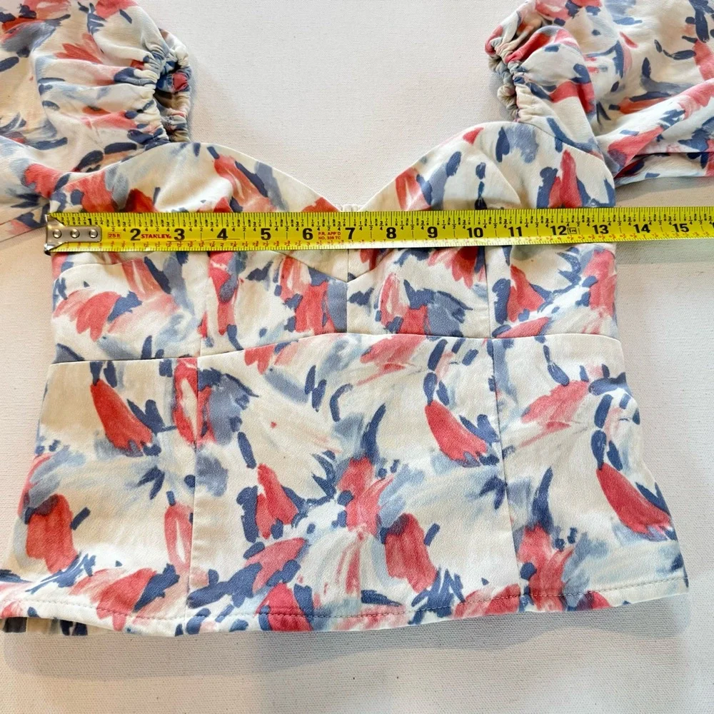 Abercrombie & Fitch Corset Sweetheart Puff Sleeve Top Women’s XS Fitted Smocked